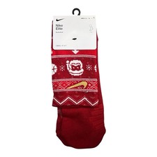 New Nike Elite Dri-Fit Christmas Basketball Socks Red Men s 12-15
