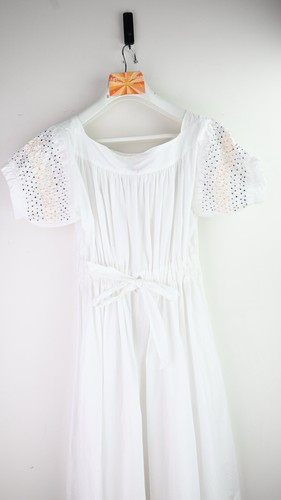 Thierry colson “Vera” Poplin Cotton tea Length Dress In White Size M/UK12 BNWT - Picture 3 of 15