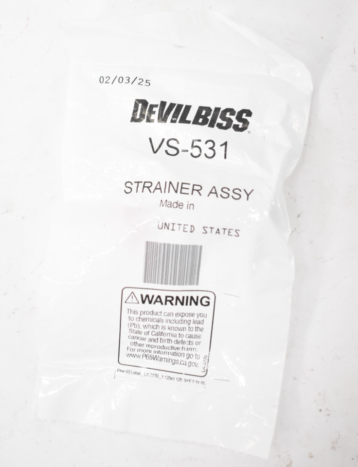 DeVilbiss VS-531 Low Pressure Fluid Strainer Assembly 300 PSI MWP ...