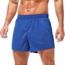 Mens Mesh Athletic Shorts 3" Workout Gym Quick Dry Running Shorts with Drawst...