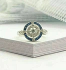 2Ct Art Deco Vintage Style Lab Created Diamond Engagement 14K White Gold FN Ring