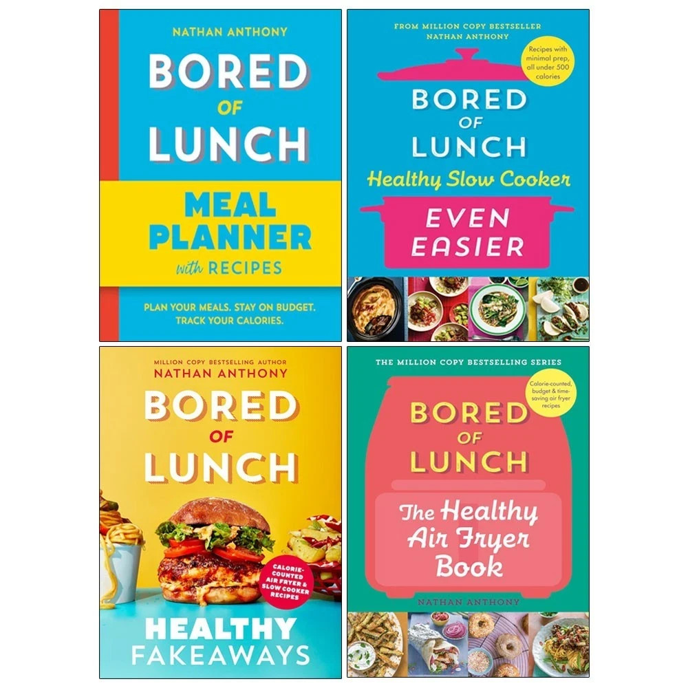 Nathan Anthony Bored of Lunch Collection 4 Books Set Healthy Air Fryer Book