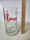 Slim Jim Brand Large 32oz Glass Beer Mug Heavy Clear Red Drinking Party Stein 8" — photo 2