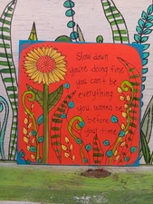 Billy Joel Vienna Lyrics Painting on 10x10" panel, Slow Down You're Doing Fine