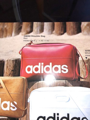 Adidas Unisex Messenger Bag RED Pre-Trefoil Logo Crossbody Vintage Retro 70s - Picture 6 of 6