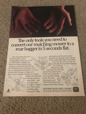 Vintage 1992 JOHN DEERE TRICYCLER LAWN MOWER Print Ad 1990s