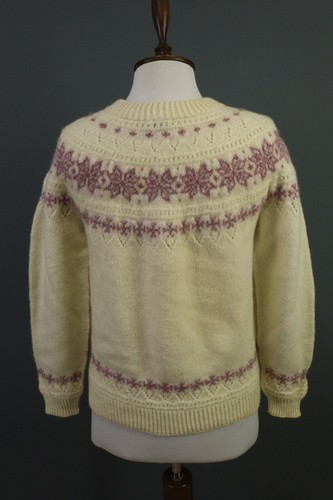 DALE OF NORWAY Beige Wool Fair Isle Knit Cardigan Sweater Size L / 44 - Picture 11 of 16