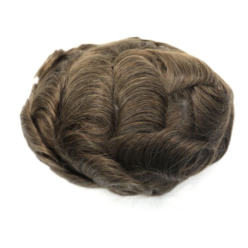 Swiss Lace Mens Toupee Lace Poly Hairpiece Skin PU Around Hair Replacement Wigs - Picture 64 of 70