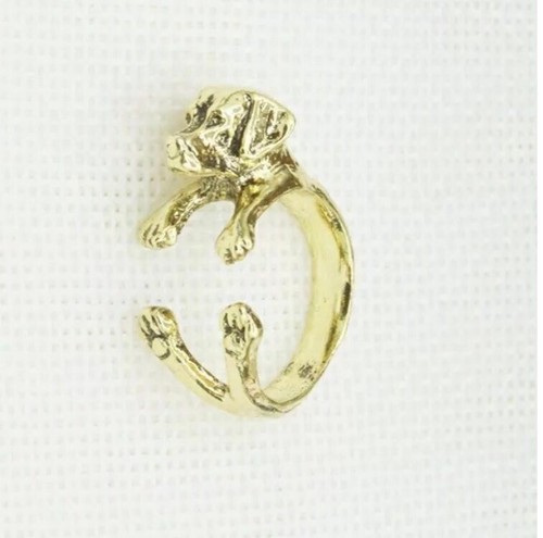 Labrador Golden Retriever Puppy Dog Adjustable Wrap Ring Novelty Animal - Picture 3 of 7