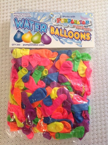 Pumponator Water Balloons - Package of 250 Assorted Vibrant Colors - Picture 1 of 2