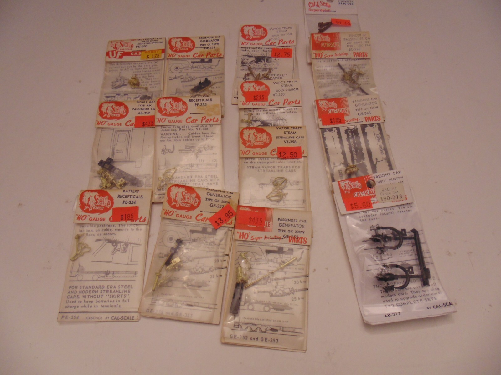 HO Scale CalScale Brass Passenger Car Detail Parts Lot of 14 (Lot 1