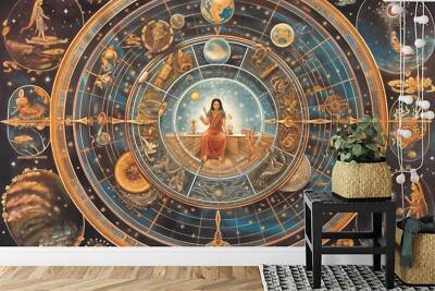 Lebensweg Nakshatra Astrologie Tapete Wandbild abnehmbar abziehbar abziehen & kleben