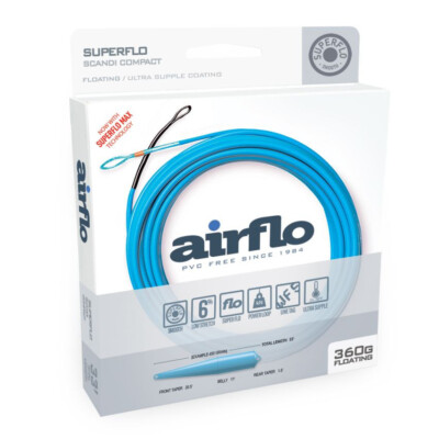AIRFLO SPEY SUPERFLO MAX SCANDI COMPACT FLOAT 300 GRAIN 28' HEAD IN SKY BLUE