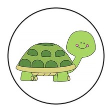 30 Cute Turtle Envelope Seals Labels Stickers 1.5" Round