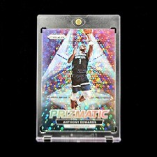 Anthony Edwards 2022-23 Prizmatic Silver Disco Prizm Holo Insert Parallel SP #24