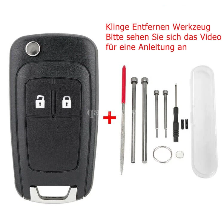 2Tasten Klappschlüssel Gehäuse Ersatz für Opel Astra J Insignia Corsa E Meriva B - Bild 2 von 4