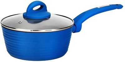 NutriChef Saucepan Pot with Lid-Non-Stick, 1.5 Qrt, works with NCCW12BLU