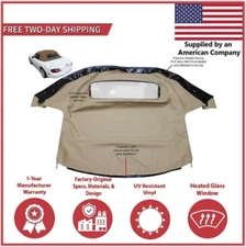 1990-05 Mazda Miata Convertible Soft Top w/ DOT Approved Glass & Rain Rail, Tan