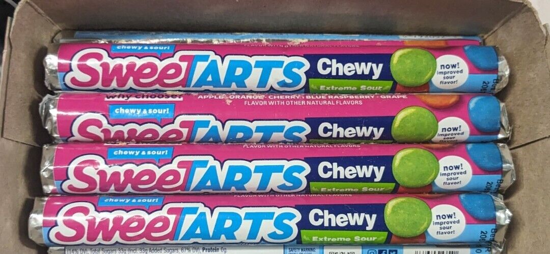 4 ROLLS SweeTarts Chewy Extreme Sours Roll Formerly Shockers 1.65 Ounce  READ! 79200524456