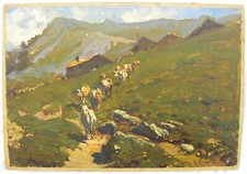 Giovanni Guarlotti (Galliate 1869–Torino 1954) Discesa al pascolo Gressoney 1916