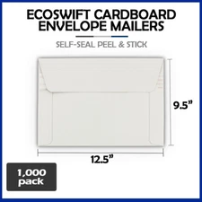 1000 - 12.5 x 9.5 "EcoSwift" Brand Self Seal Photo Cardboard Envelope Mailers