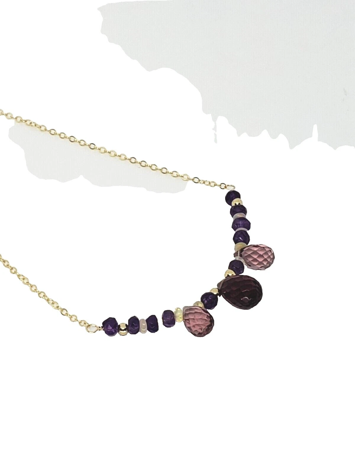 Belleza Moda enchapado oro amarillo Amatista Collares y Colgantes