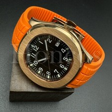 Custom Made PP Style Watch NH35 Automatic Movement Aquanaut BLK Dial RG Bezel OG