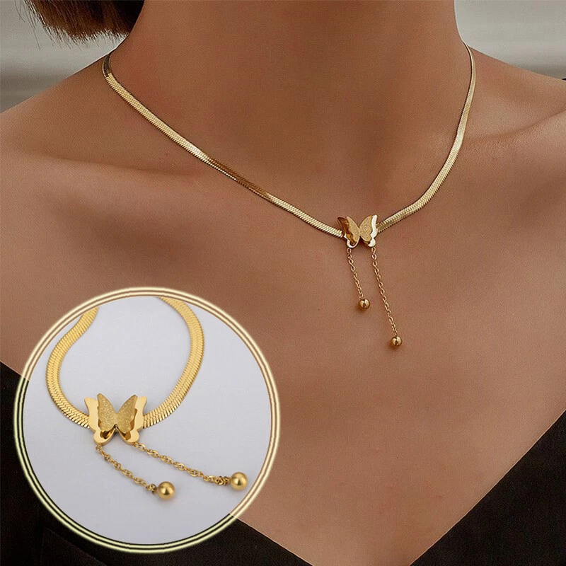Blade Butterfly Chains Aesthetic Choker jewelry Women Charms