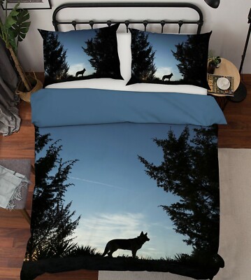 3D Forest Wolf A250 Animal Bed Pillowcases Quilt Duvet Cover Set Queen King Zoe
