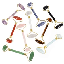 Quartz Crystal Stone Face Massager Roller Facial 10 Color Anti-aging Beauty Tool