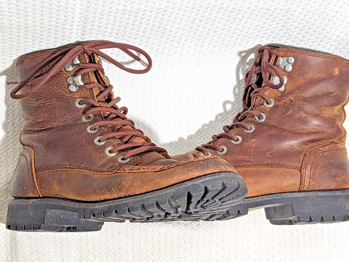 Harley Davidson Brentmoore Mens Brown Leather Motorcycle Boots 8.5 Lace D93760 Harley-Davidson Brentmoore 7 main image 4