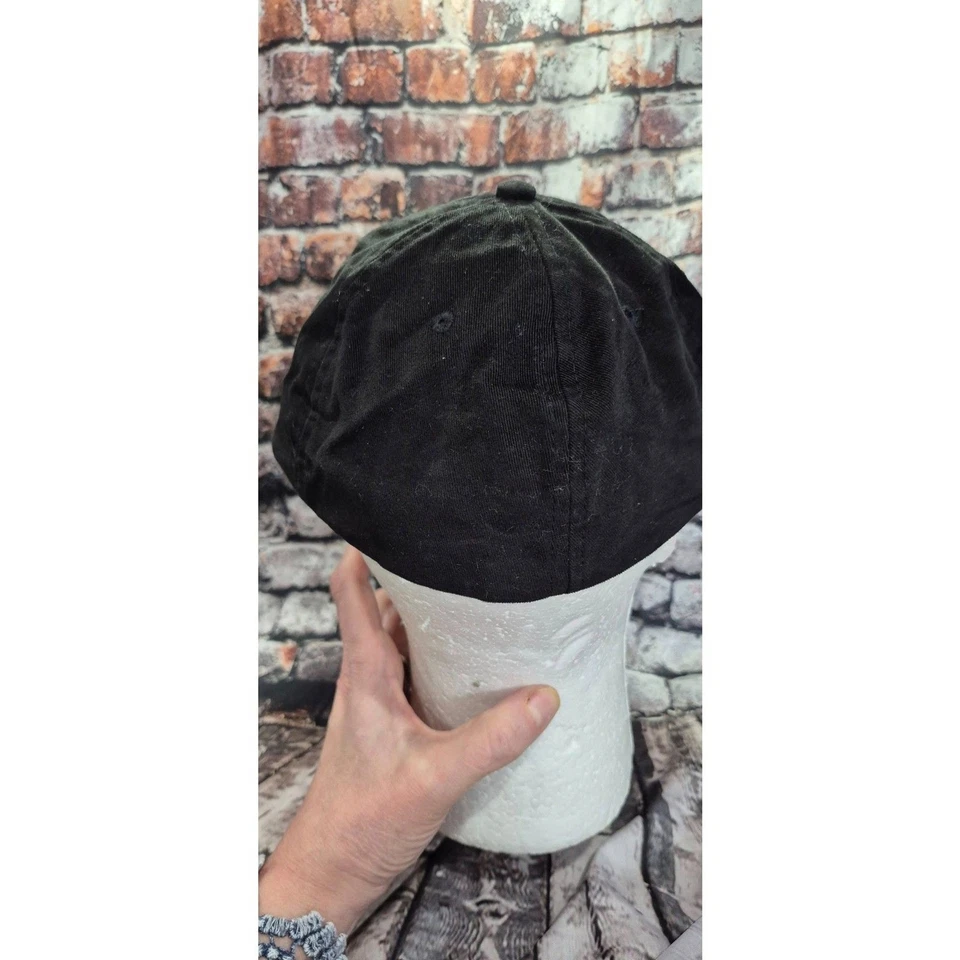 Sombrero de terciopelo negro Harley Davidson vintage talla 7 3/8 escudo bordado usado en excelente estado Foto 3 de 3