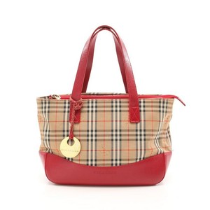 red burberry tote
