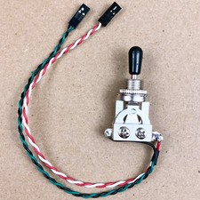 Solderless Prewired for EMG Quick Connect CHROME 3 Way Toggle Switch 6" Short