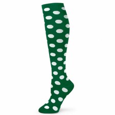 Spotlight Hosiery Women's Polka Dots Knee High Socks,Green/White