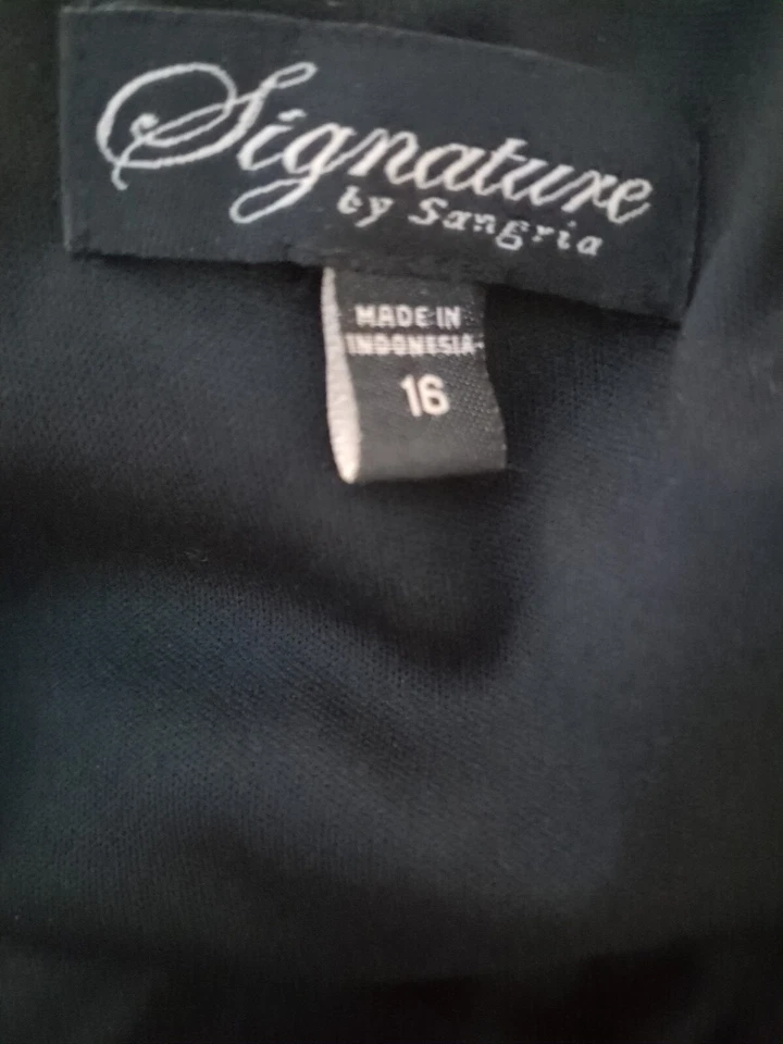 Платье Signature By Sangria размер 16 черное плиссированное на молнии со стразами для официальной вечеринки - Изображение 4 из 4