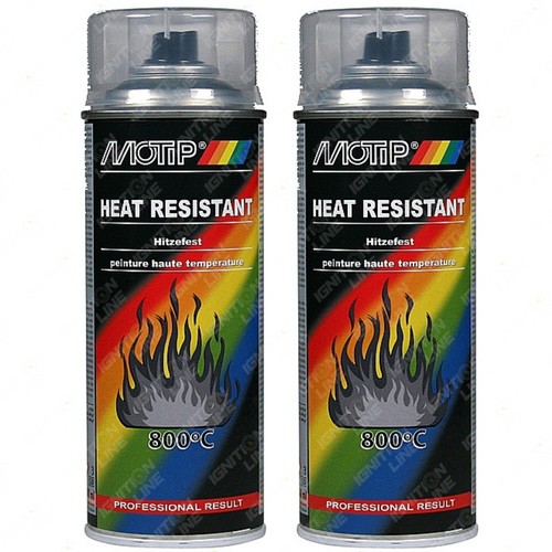 2 x Motip High Temp Heat Resistant Clear Varnish Lacquer Spray Paint