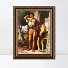Framed Canvas Print Jonathans Token to David by Frederick Leighton Home Decor
