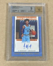 2019-20 Hoops Great Significance #9 Ja Morant Auto BGS 9/10 Auto $2,199.99