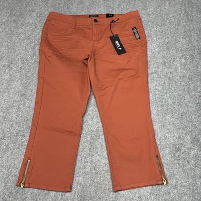 Allen B Bohemian Charm Capri Burnt Brick Jeans Size 14 Denim Allen Schwartz