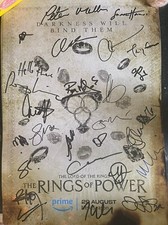 CAST POSTER signed autograph 20x25cm LORD OF RINGS in person autograph ACOA
