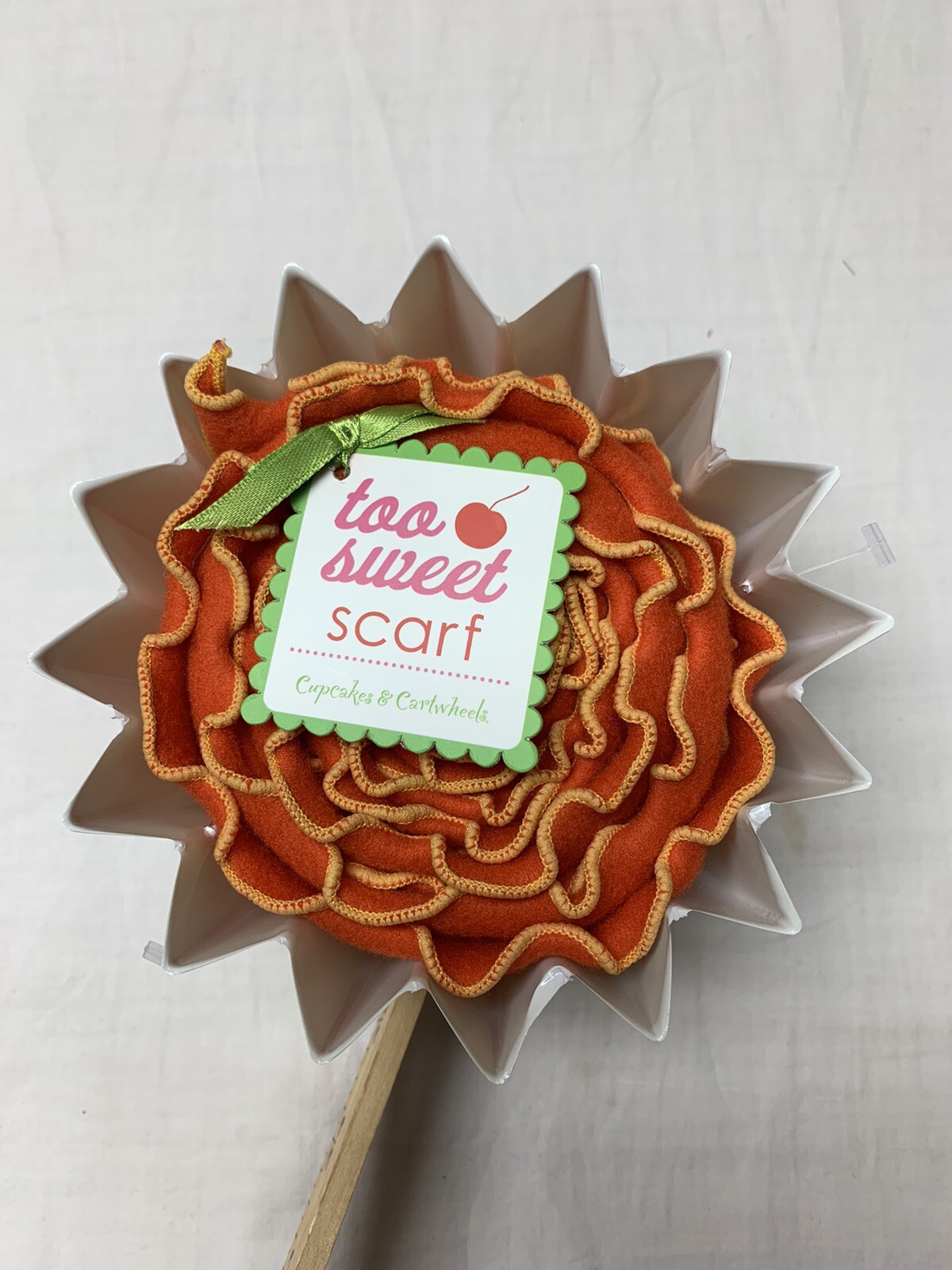 Too Sweet Orange & Yellow Polar Fleece Scarf by Cupcakes & Cartwheeles NWT