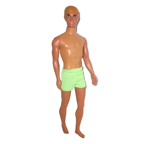 Vintage 1975 Sunset Malibu Ken Blond, Tan, Green Shorts #1088 Barbie Mattel