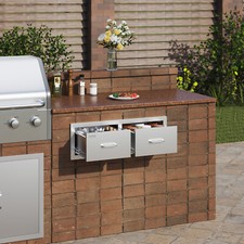 VEVOR Tiroir de Cuisine 75x50x25 cm Double Espaces de Rangement Acier Inoxydable