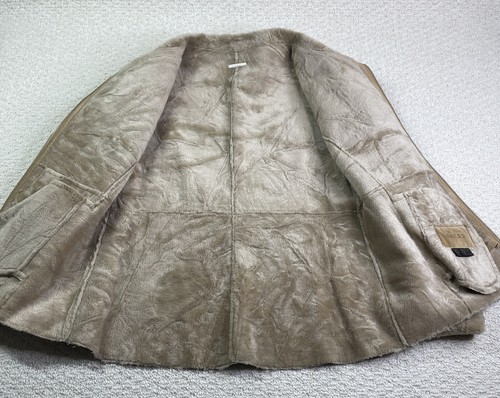 Guess Womens Vtg Suede Leather Jacket M Whipstitch Patchwork Faux Fur Lined Y2K - Picture 3 of 12