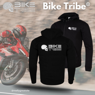 Bike Tribe Casual Hoodie, Made from Brushed Cotton, Zip up Hoodie Sweatshirt New