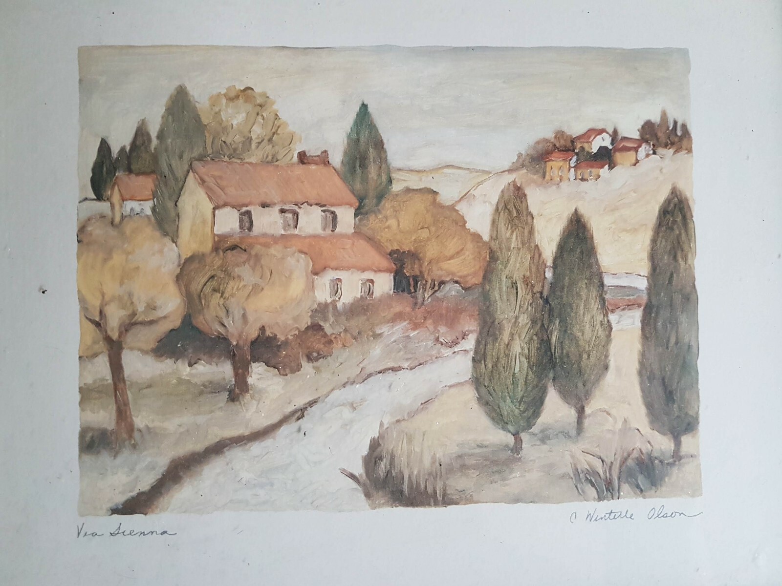 Pair of Framed C Winterle Olson Prints Painting Orvieto Sienna Wall Art Home  Dec | eBay