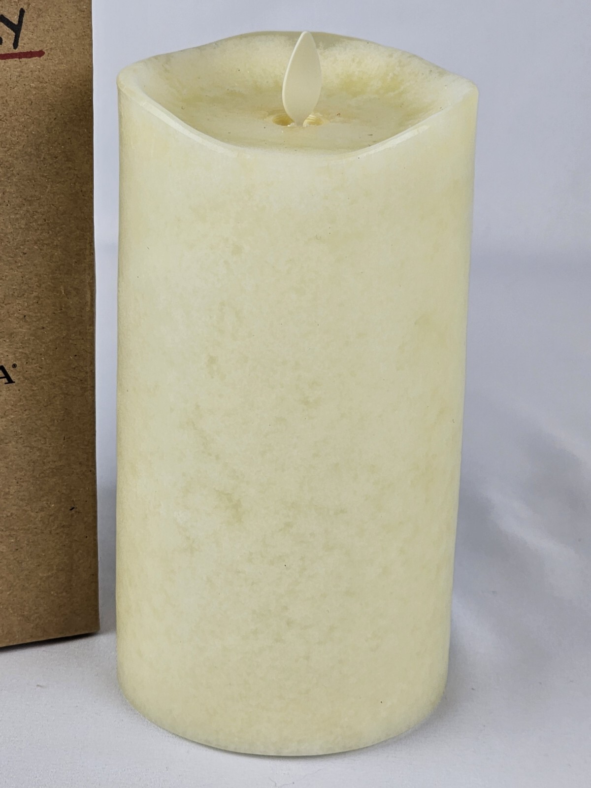 NEW Luminara Flameless Mottled Ivory Wax 7'' Pillar Candle eBay