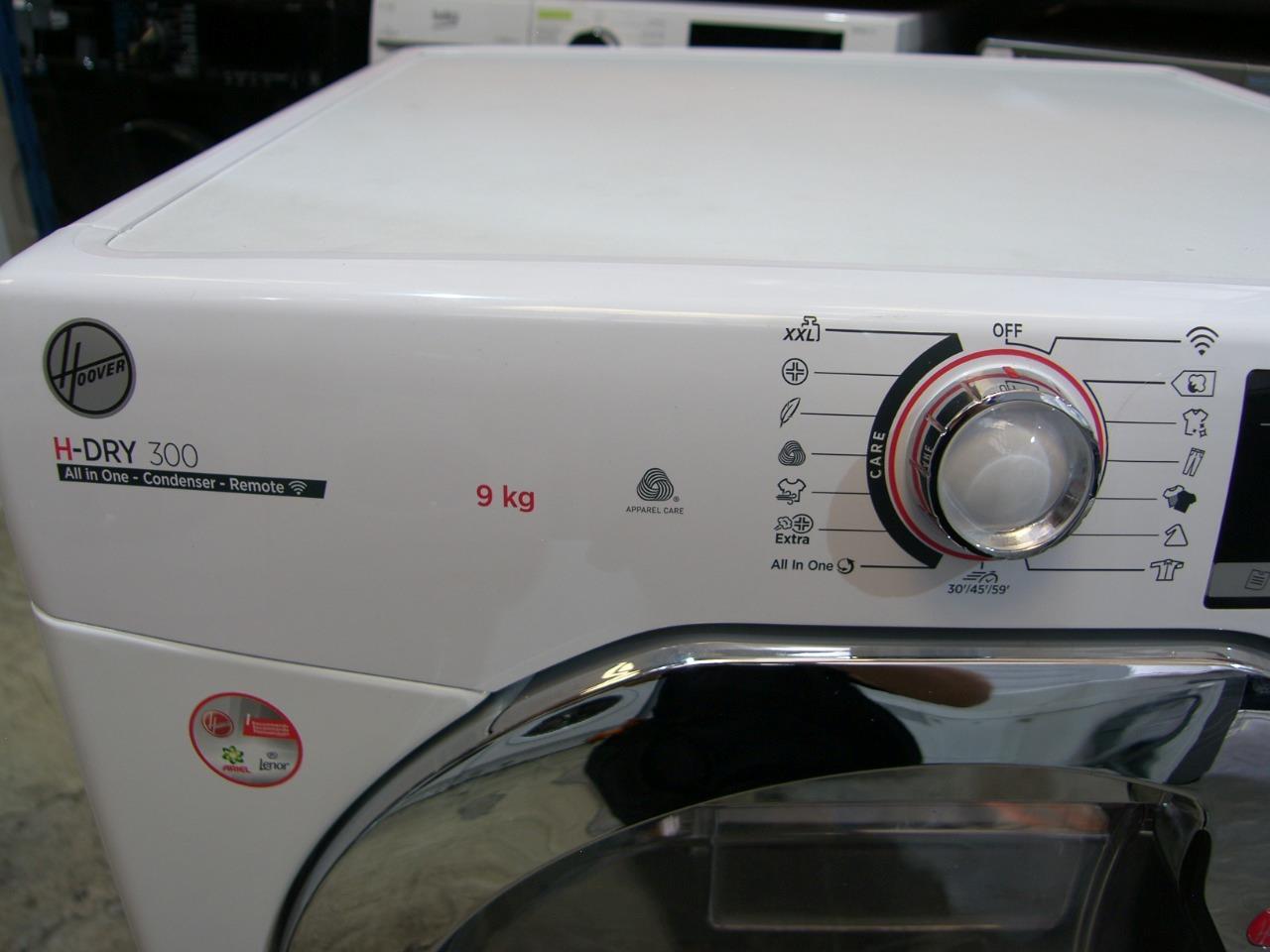 Hoover HLEC9TCE White Condenser Tumble Dryer 9kg AquaVision Door Water