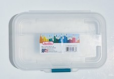 Sterilite Clear Small Plastic Divided Pencil or Craft Box 8.5 x 5 5/8 x 1.5 NEW